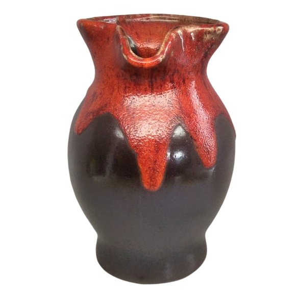 Lava Drip Volcano Canadian Pottery Pitcher Vase - Picture 4 of 7